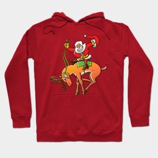 Santa is making this wild reindeer get ready for Christmas Hoodie